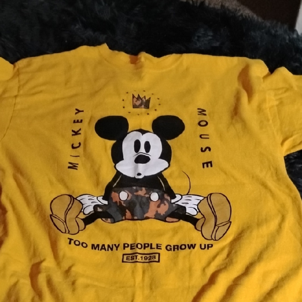 Neff Yellow Mickey Mouse Kids T-Shirt